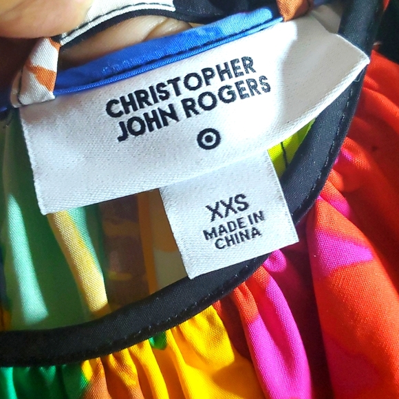 Christopher John Rogers For Target Floral Puff Sleeve High Low Dress Sz XXS - Picture 5 of 6